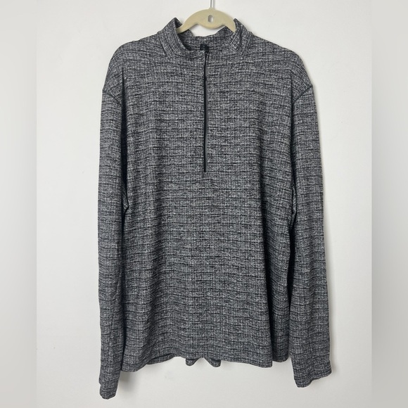 Lululemon Men's Black And White Surge Warm Half-Zip Long Sleeve Pullover Top XXL - Picture 1 of 8